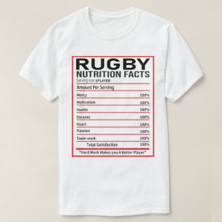 Funny Rugby Nutrition Facts Rugby Player Gift T Shirt