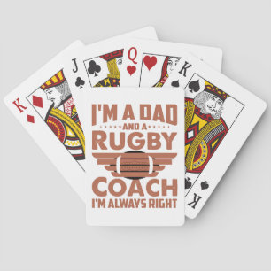 Funny Rugby Pappa och Rugby Coach Casinokort