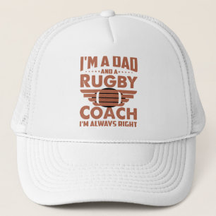 Funny Rugby Pappa och Rugby Coach Keps