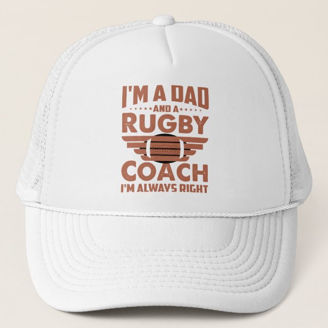Funny Rugby Pappa och Rugby Coach Keps (Framsida)