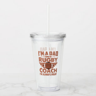 Funny Rugby Pappa och Rugby Coach Take Away Mugg