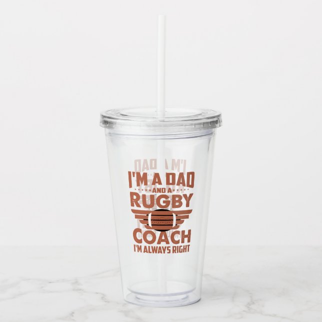 Funny Rugby Pappa och Rugby Coach Take Away Mugg (Framsida)