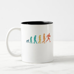 Funny Rugby Player Human Evolution Sport Retro Två-Tonad Mugg