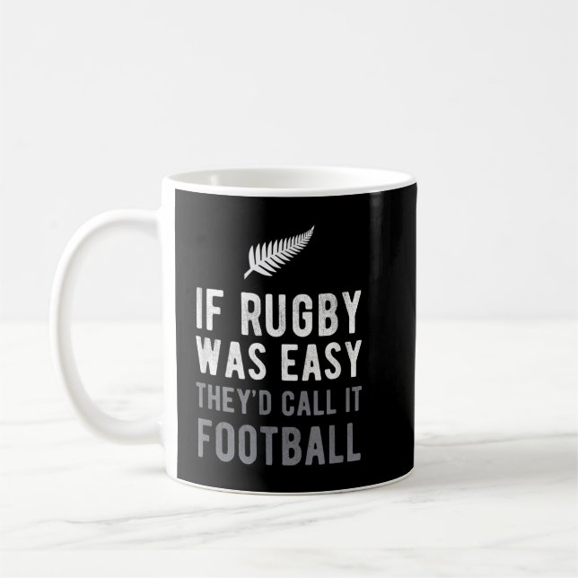 Funny Rugby Silver Fern Football New Zealand NZ Sp Kaffemugg (Vänster)