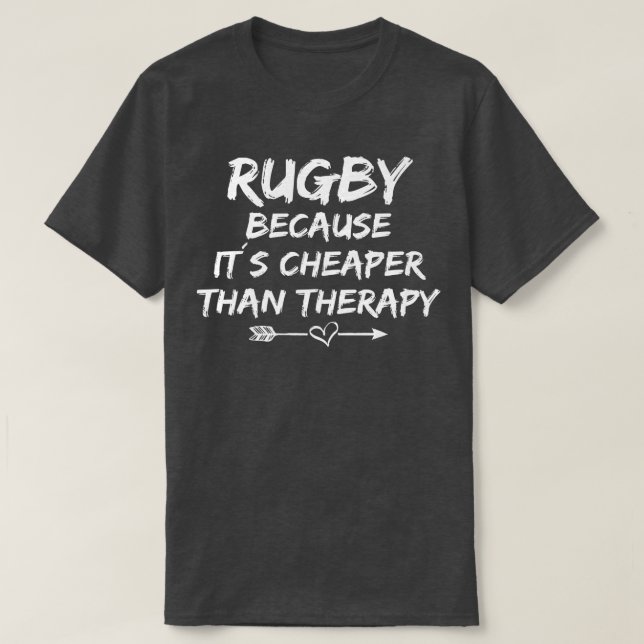 Funny rugby som säger terapi rugby tränby rugby t shirt (Design framsida)