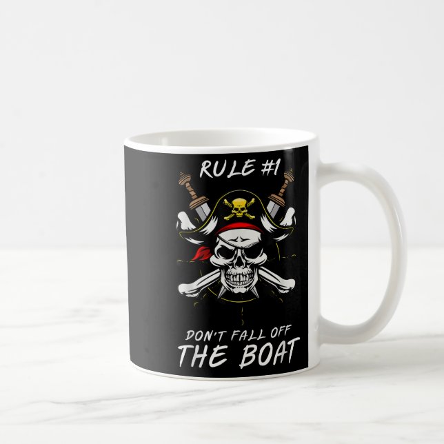 Funny Rule #1 Don't Fall Off The Boat Cruise Rate  Kaffemugg (Höger)