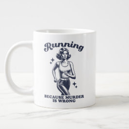 Funny Running Because Murder Is Wrong Retro 20oz Jumbo Mugg