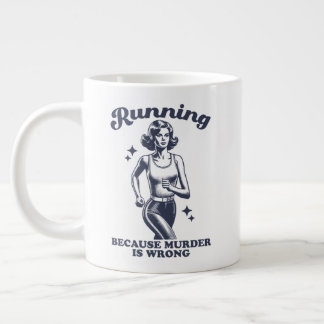Funny Running Because Murder Is Wrong Retro 20oz Jumbo Mugg