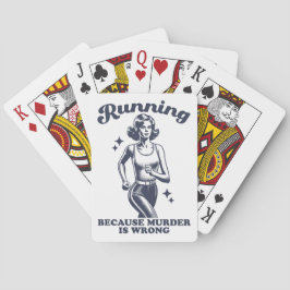 Funny Running Because Murder Is Wrong Retro Casinokort