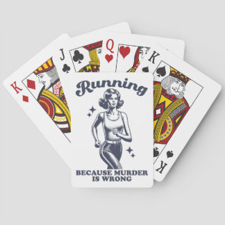 Funny Running Because Murder Is Wrong Retro Casinokort