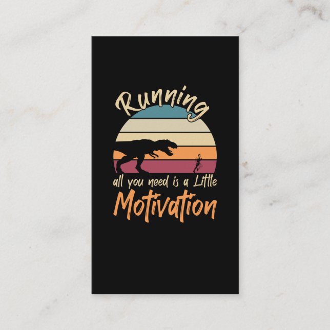 Funny Running Motivation Dinosaur Joke Visitkort (Framsida)