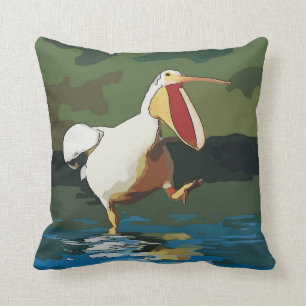 Funny Running Pelican Kudde