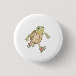 Funny Running Turtle Cartoon Button Badge Pin Knapp