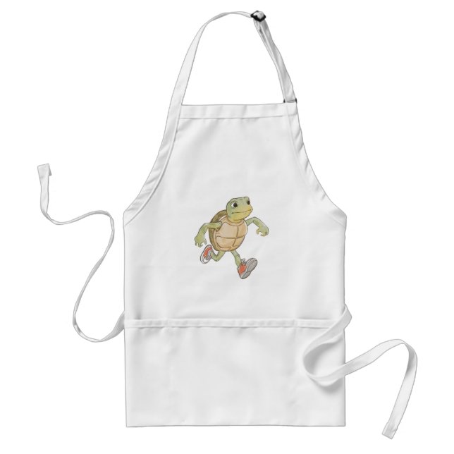 Funny Running Turtle Cartoon Cooking Apron Förkläde (Framsidan)