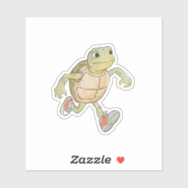 Funny Running Turtle Sticker | Cartoon Klistermärken