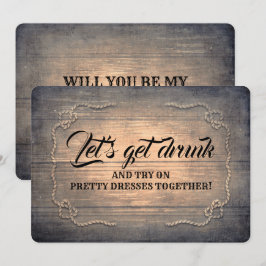 Funny Rustic Bridesmaid/Maid of honor Frieri Inbjudningar