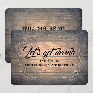 Funny Rustic Bridesmaid/Maid of honor Frieri Inbjudningar