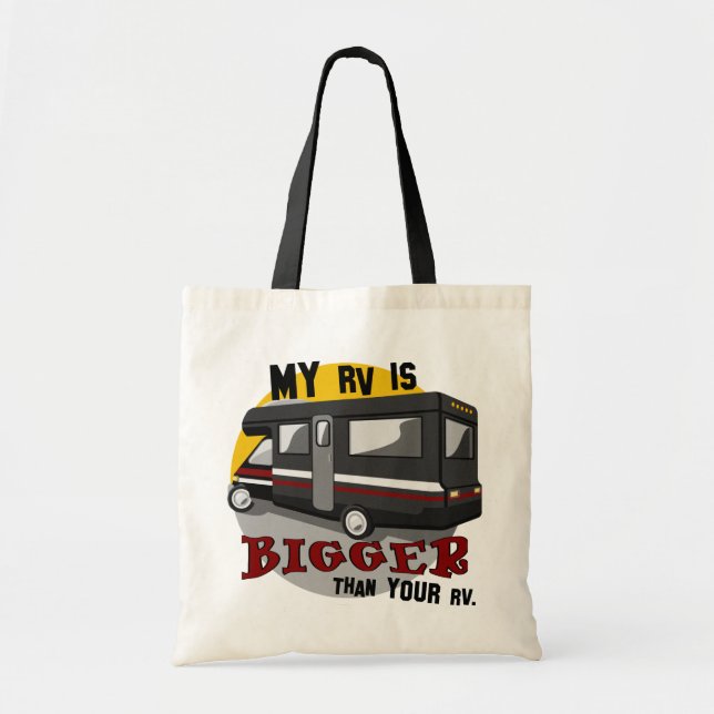 Funny RV Camping Tote Bag Tygkasse (Framsidan)