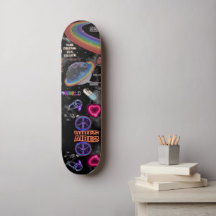 Funny Rymden, Utomjordingar Mini Skateboard Bräda 18,5 Cm
