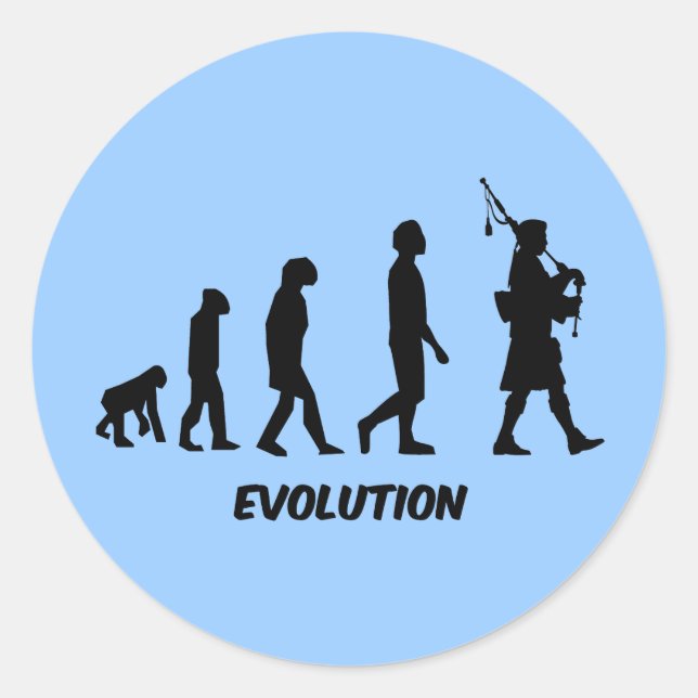 Funny säckpipa runt klistermärke (Framsida)