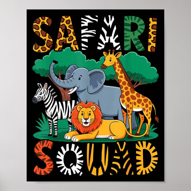 Funny Safari Costume For Kids Men Women Africa Saf Poster (Framsidan)