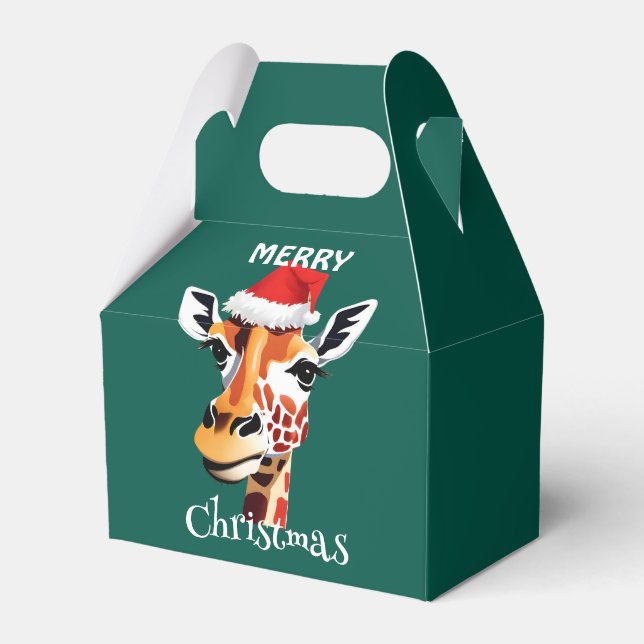 Funny Safari-djur Giraffe Santa Julafton party Presentaskar (Framsidan Sidan)