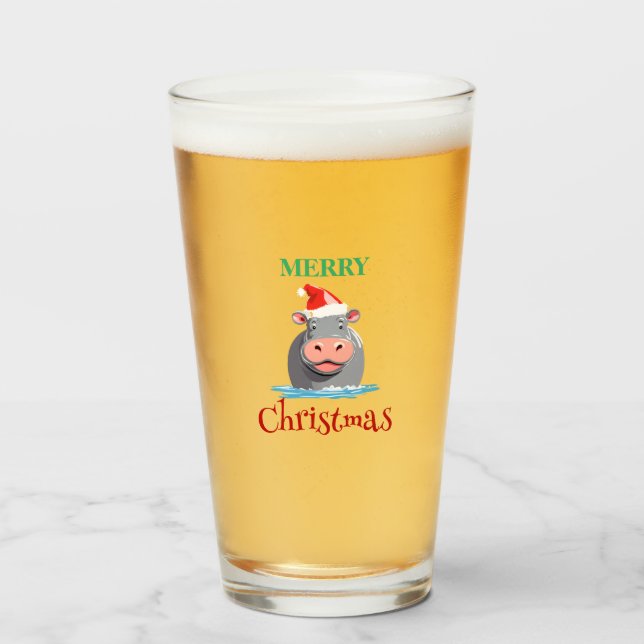Funny Safari-djur HIPPO juldräkt Glaskopp (Framsida fylld)