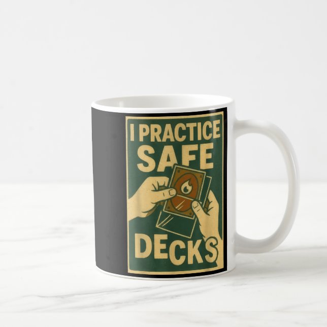 Funny Safe Decks Trading Card Game Pun Humor  Kaffemugg (Höger)