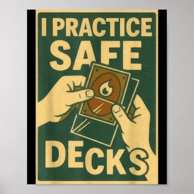 Funny Safe Decks Trading Card Game Pun Humor  Poster (Framsidan)