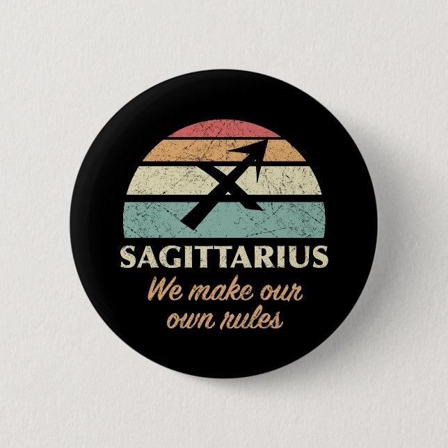 Funny Sagittarius Zodiac Regler Knapp (Framsida)
