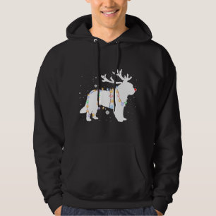 Funny Saint Bernard Hund Träd jul Ljus Julafton Hoodie