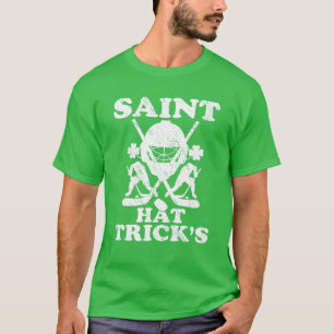Funny Saint Hat Tricks Hockey Älskare St. Patrick' T Shirt