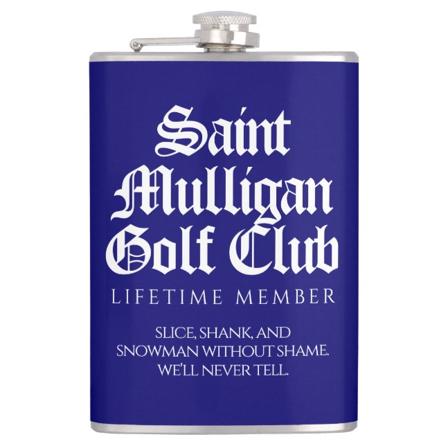 Funny Saint Mulligan Golf Klubb Livstidsmedlem Fickplunta (Framsidan)