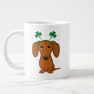 Funny Saint patrick's day Hund Dachshund Shamrocks Jumbo Mugg