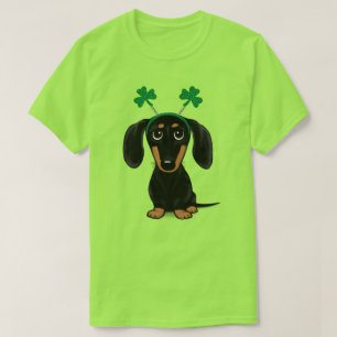 Funny Saint patrick's day Hund Dachshund Shamrocks T Shirt