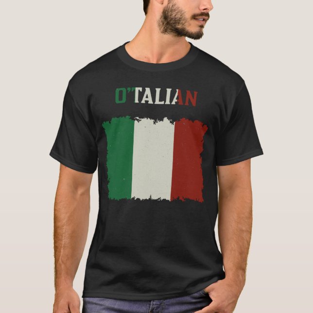 Funny Saint Patricks Day Irish Italian O'talian T Shirt (Framsida)