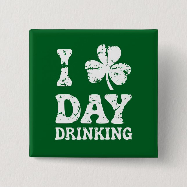 Funny Saint Patricks Day Party St Pats Funny Drink Knapp (Framsida)