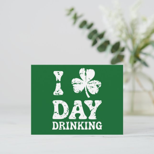 Funny Saint Patricks Day Party St Pats Funny Drink Vykort (Stående Fram)