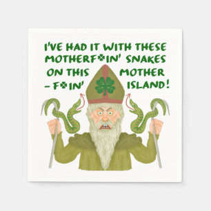 Funny Saint patrick's day Snakes Joke Grönt Irish Pappersservett