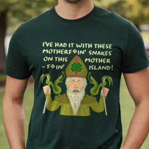 Funny Saint patrick's day Snakes Joke Grönt Irish Tee Shirt