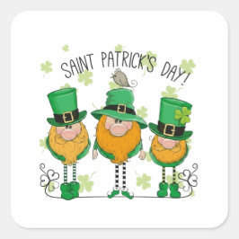 Funny Saint Patrick's Day T-Shirt Irish Shamrock Fyrkantigt Klistermärke