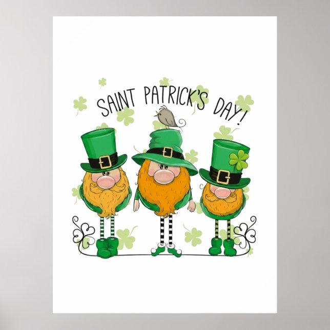 Funny Saint Patrick's Day T-Shirt Irish Shamrock Poster (Framsidan)
