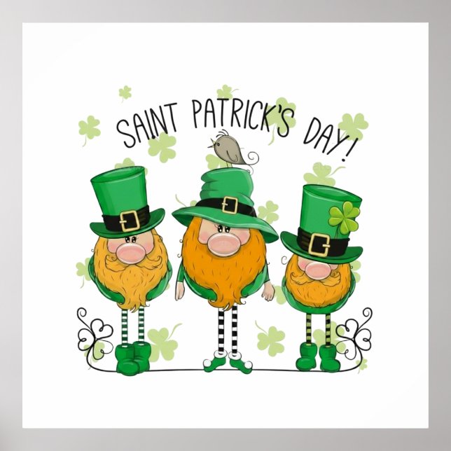 Funny Saint Patrick's Day T-Shirt Irish Shamrock Poster (Framsidan)