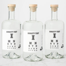 Funny säkerhetstest 🍻 Blurry Öga Chart Hillbilly Spritflaskor Etikett
