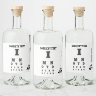 Funny säkerhetstest 🍻 Blurry Öga Chart Hillbilly Spritflaskor Etikett