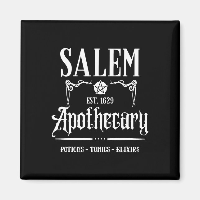 Funny Salem Witch Machusetts Apothecary Halloween Magnet (Framsidan)