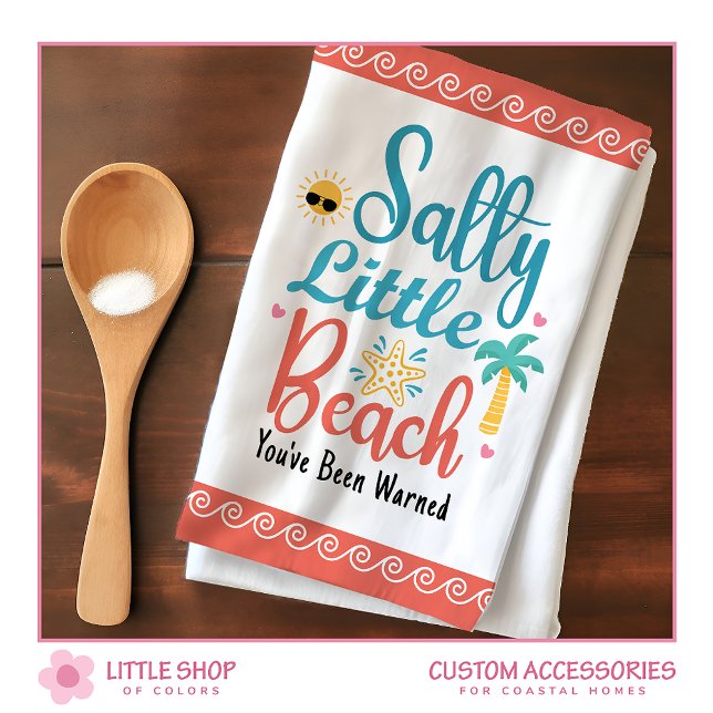 Funny Salty Little Beach Customizable Kökshandduk (Skapare uppladdad)