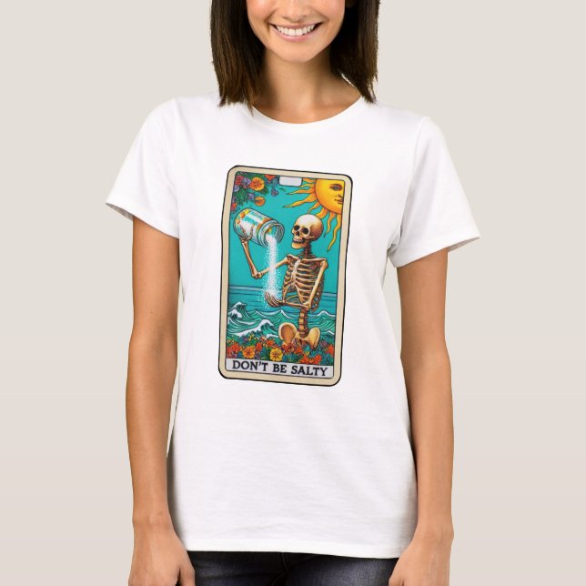 Funny Salty Witch Tarot T Shirt (Framsida)