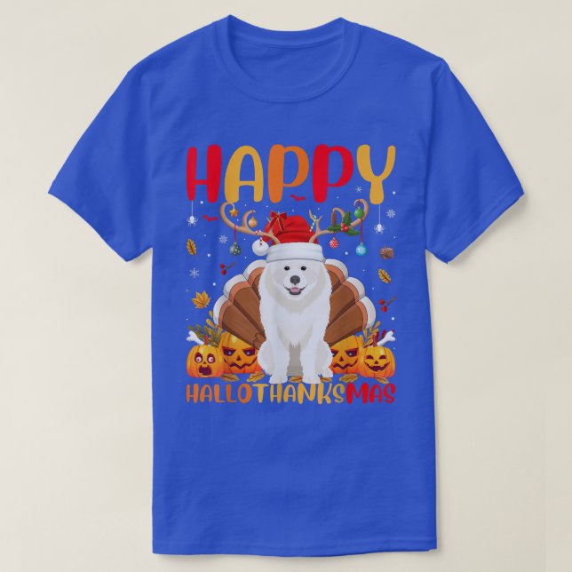 Funny Samoyed Hund älskare Lycklig Samoyed HelloTa T Shirt (Design framsida)