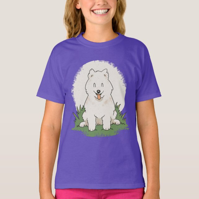 Funny Samoyed Hund T Shirt (Framsida)